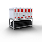 SET | with 20 panel fence | and 21 base plates | on storage and transport traverse | with lamp adapter | with red/white foil, type RA1/A | type of barrier NOX white